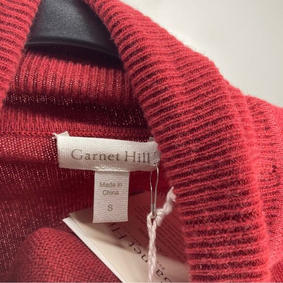 NWT GARNET HILL Cashmere Turtleneck Sweater Maroon Red Scarlet Small - Picture 3 of 5